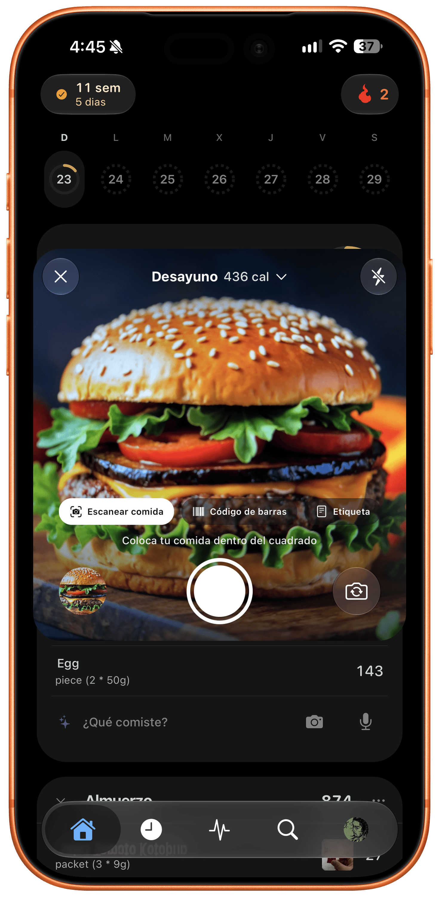 Escáner de comida con IA — Toma una foto de tu comida y obtén las calorías al instante. (es)