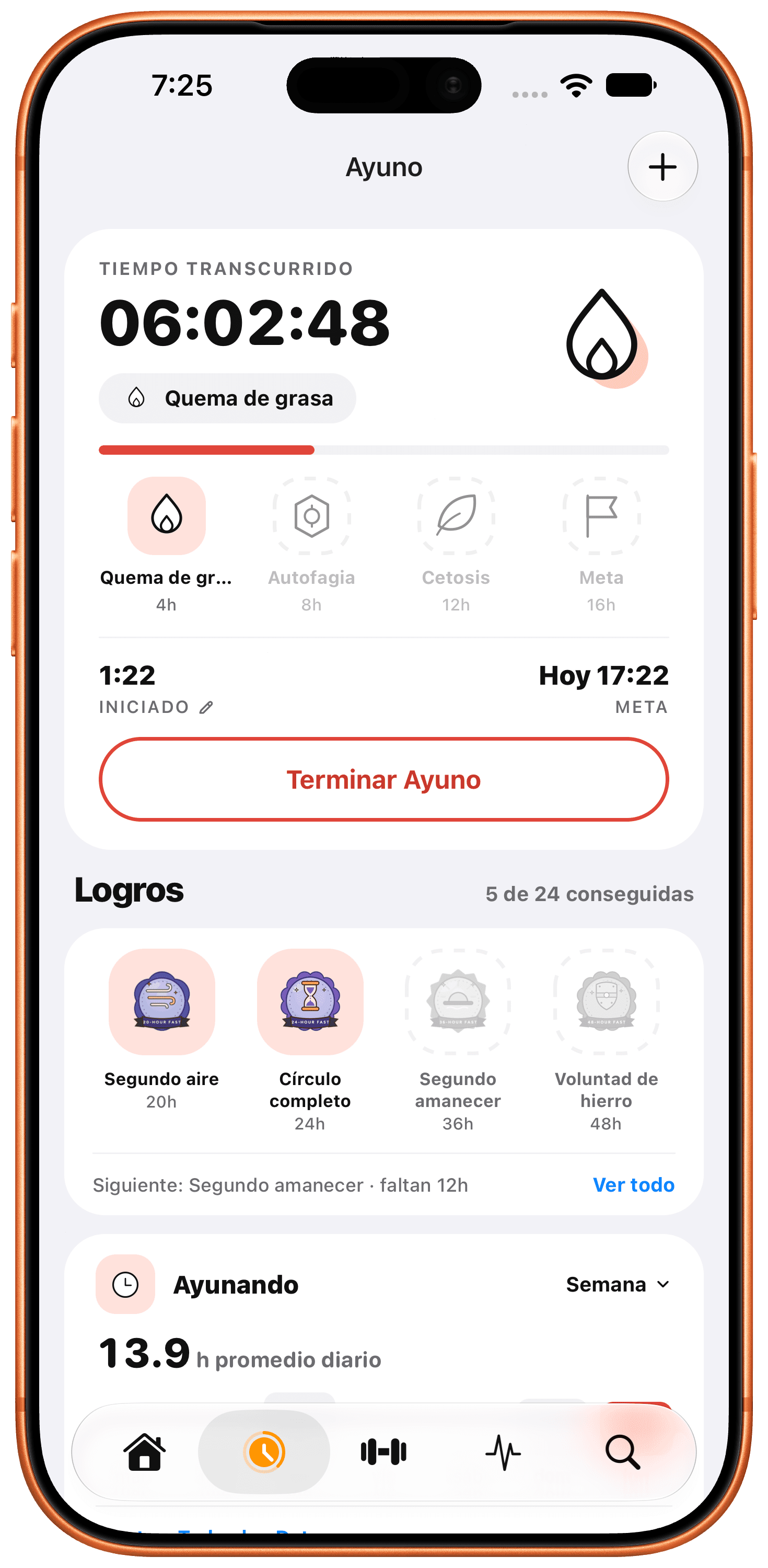Rastreador de ayuno — Inicia, monitorea y completa tus sesiones de ayuno intermitente. (es)